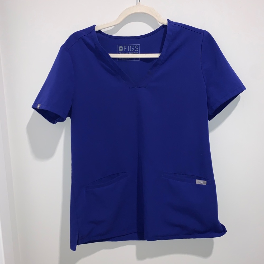 Figs Galaxy Blue Scrub Top